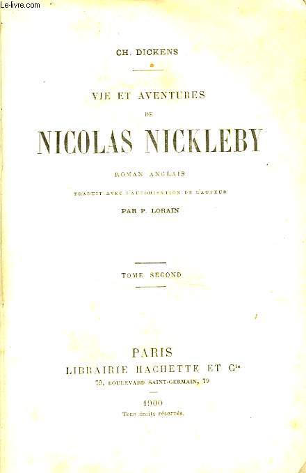 VIE ET AVENTURES DE NICOLAS NICKLEBY, TOME 2 seul