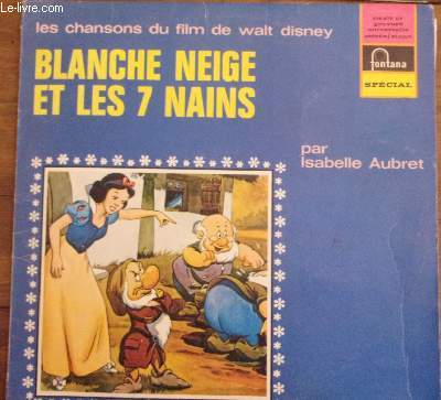 Pochette disque vinyle 33t - Les chansons du film de Walt Disney, Blanche-Neige et les 7 nains