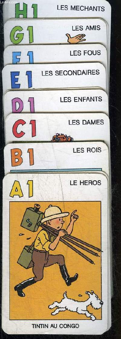 Set de cartes  jouer les 7 familles : Tintin