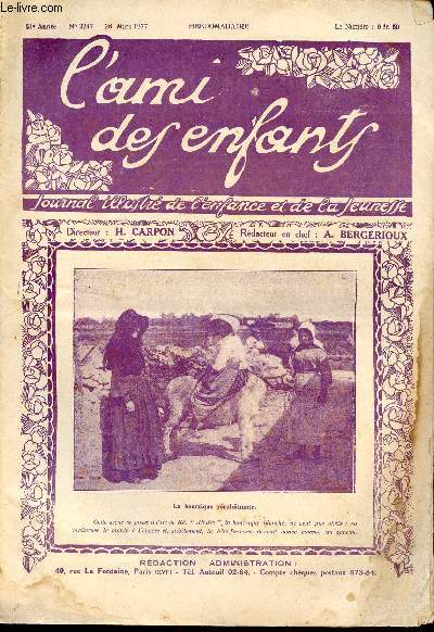 L'ami des enfants, journal illustr de l'enfance et de la jeunesse - Hebdomadaire n2247 - 26 mars 1927 - La bourrique rcalcitrante