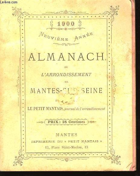 Almanach 1900, de l'Arrondissement de Mantes-sur-Seine.