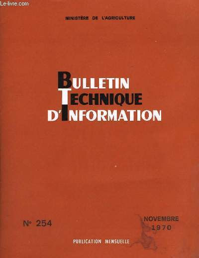 Bulletin Technique d'Information n254