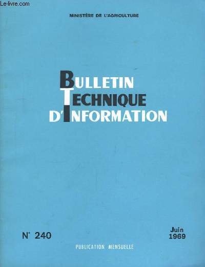 Bulletin Technique d'Information n240