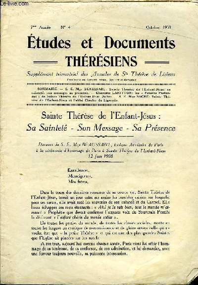 Etudes et Documents Thrsiens n4, 7me anne