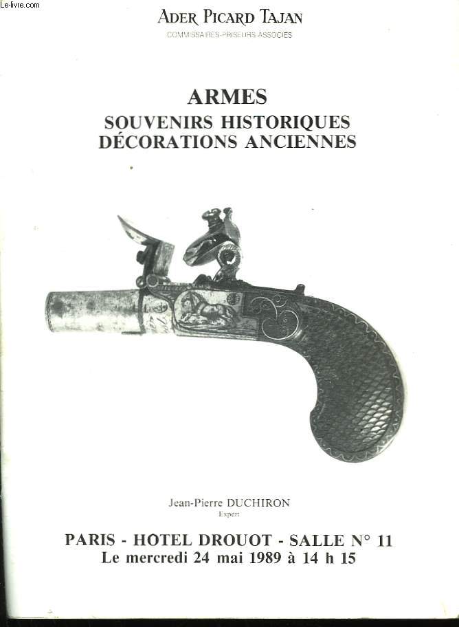 Armes, Souvenirs Historiques, Dcorations Anciennes.