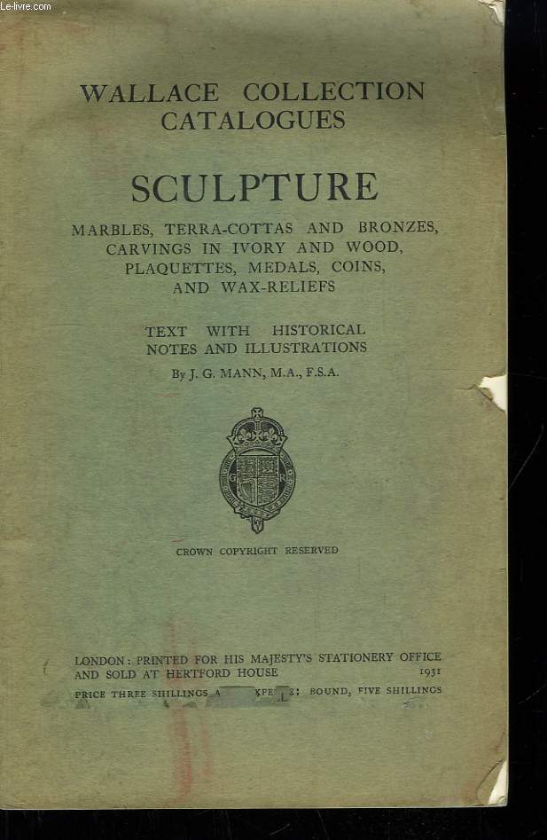 Wallace Collection Catalogues. Sculpture.
