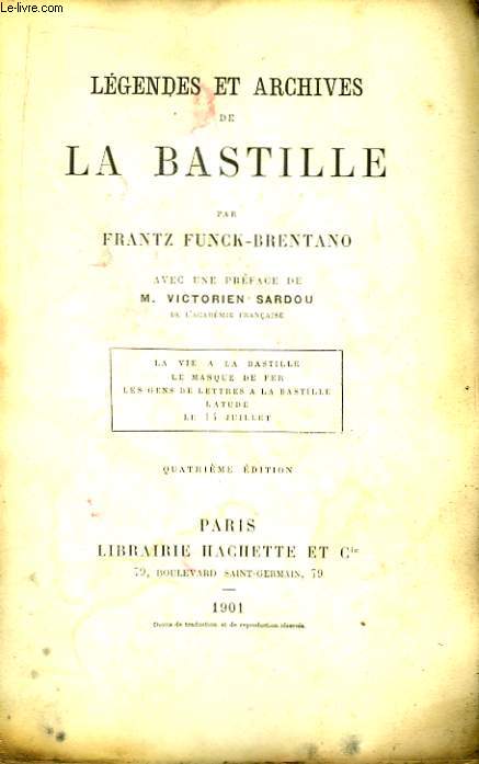 Lgendes et Archives de La Bastille.