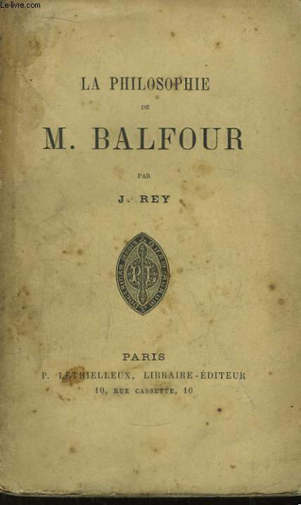 La Philosophie de M. Balfour