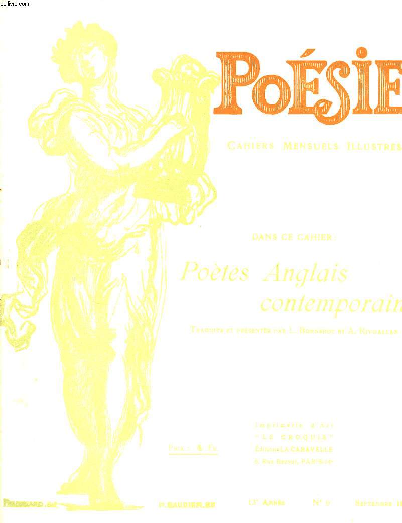 Posie. Cahiers mensuels illustrs. N9 - 13me anne : Potes anglais contemporains.