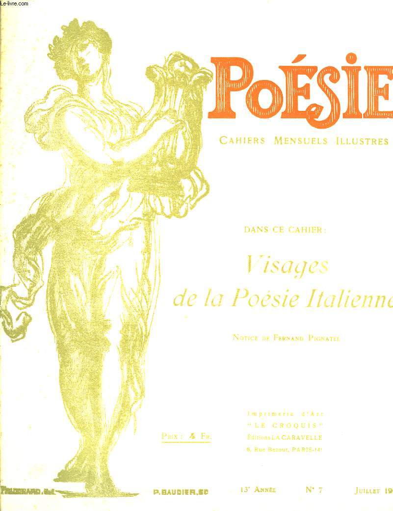 Posie. Cahiers mensuels illustrs. N7 - 13me anne : Visages de la Posie Italienne