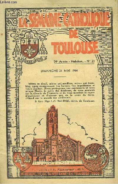 La Semaine Catholique de Toulouse. 84e anne - N21 : La Maternit divine.