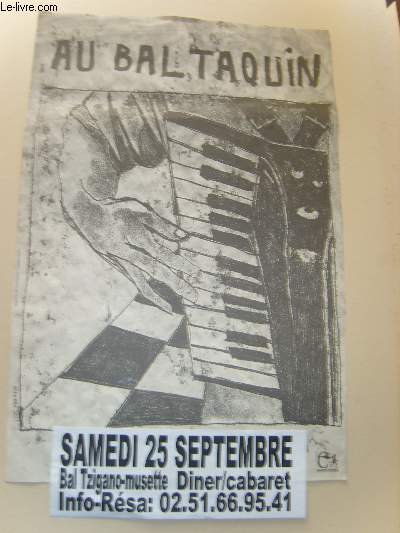 Au Bal Taquin. 25 septembre - Bal Tzigano-musette, Diner / Cabaret.