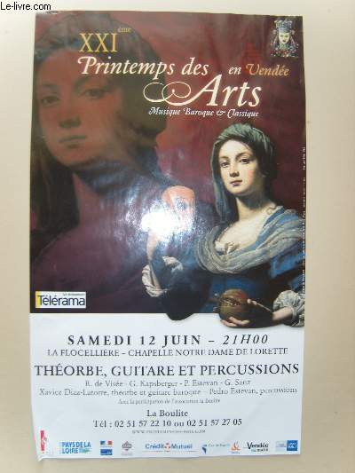 XXIme Printemps des Arts en Vende. Musique Baroque & Classique. 12 juin - La Flocellire, Chapelle N.D. de Lorette. Thorbe, Guitare et Percussions.