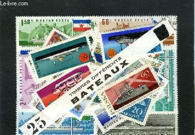 Collection de 25 timbres-poste oblitrs, sur les Bateaux. Hongrie, Pologne.