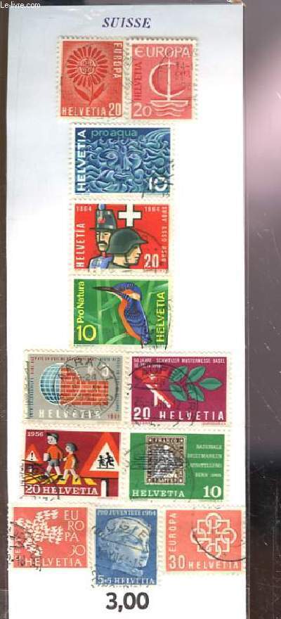 Collection de 12 timbres-poste, neufs et oblitrs, de Suisse. Sapeurs-Pompiers.