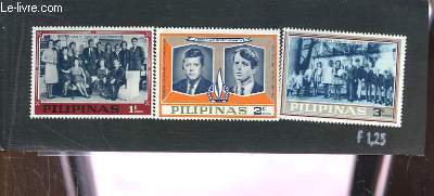 Collection de 3 timbres-poste neufs, des Philippines (Pilipanas). Joseph Kennedy and Family, John F. and Robert Kennedy.