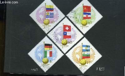 Collection de 5 timbres-poste oblitrs, de Hongrie. Coupe du Monde de Football, Chili 1962