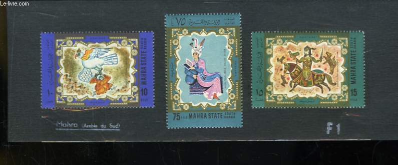 Collection de 3 timbres-poste neufs, de Mahra ( Arabie du Sud ).