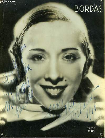 Photographie en noir et blanc, autographe par Marcelle Bordas