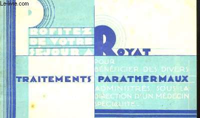 Plaquette publicitaire des Etablissements Thermaux de Royat