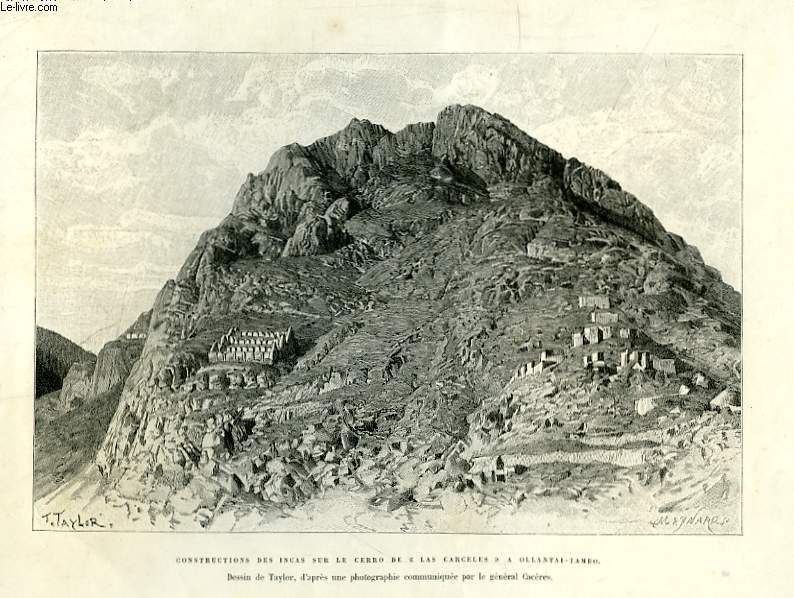 Une Gravure XIXe sicle des Constructions des Incas sur le Cerro de 