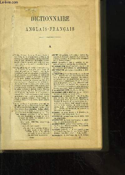 Dictionnaire Anglais / Franais.