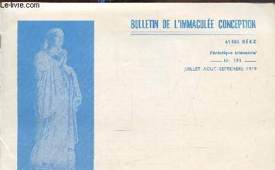 Bulletin de l'immacule conception N 391 Juillet-aout- septembre 1979