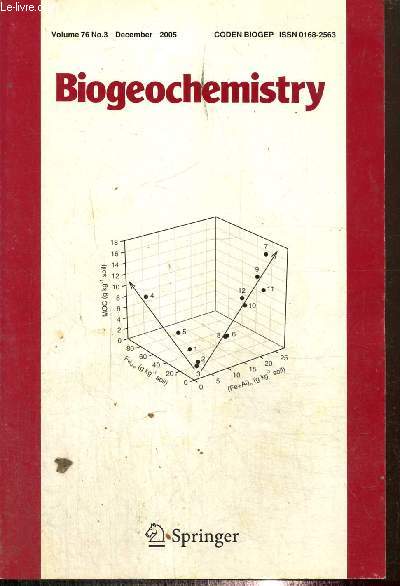 Biogeochemistry, volume 76, n3 (dcembre 2005)