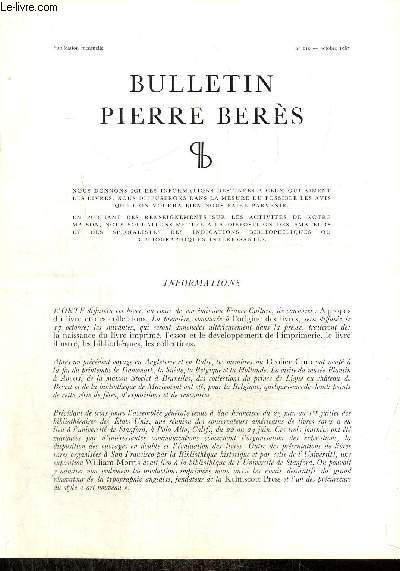 Bulletin Pierre Bers, n110 (octobre 1967)
