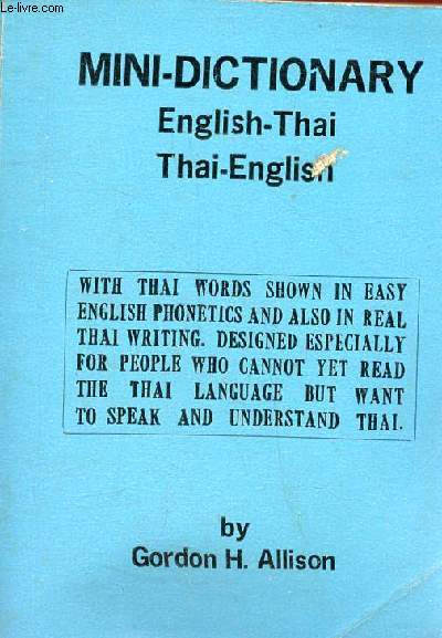 Mini-dictionary English-Thai / Thai-English.