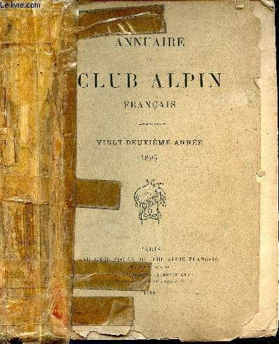 Annuaire du club alpin franais Anne 1895