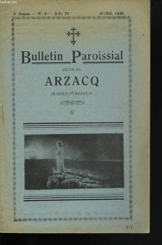 Bulletin paroissial Arzacq, Basses-Pyrnes n 04