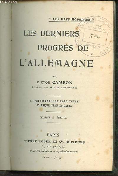 LES DERNIERS PROGRES DE L'ALLEMAGNE - COLLECTION 
