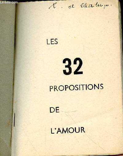 LES 32 PROPOSITIONS DE L'AMOUR